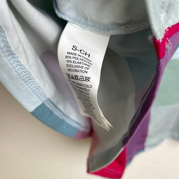 Kate Spade Henley Long Sleeve Pajama Top Small Check Button Pink Multi Cotton - Picture 11 of 13